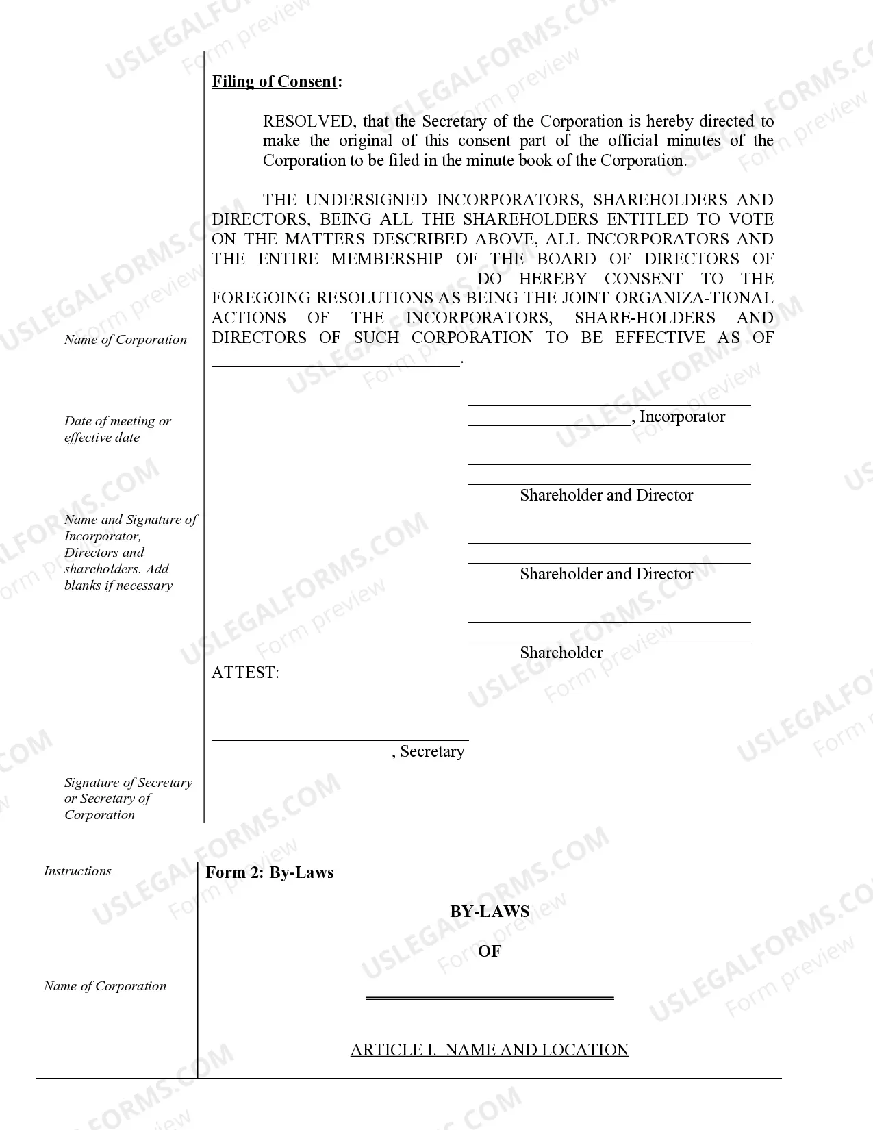 Preview Corporate Records Maintenance Package for Existing Corporations