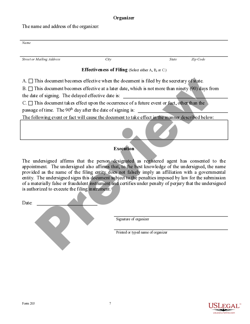 Texas Articles of Incorporation for Professional Corporation Articles