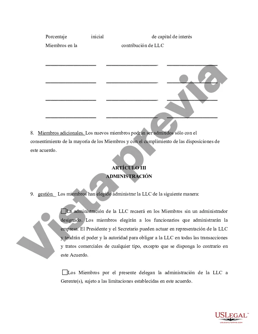 Preview Sociedad de Responsabilidad Limitada Contrato de Sociedad LLC