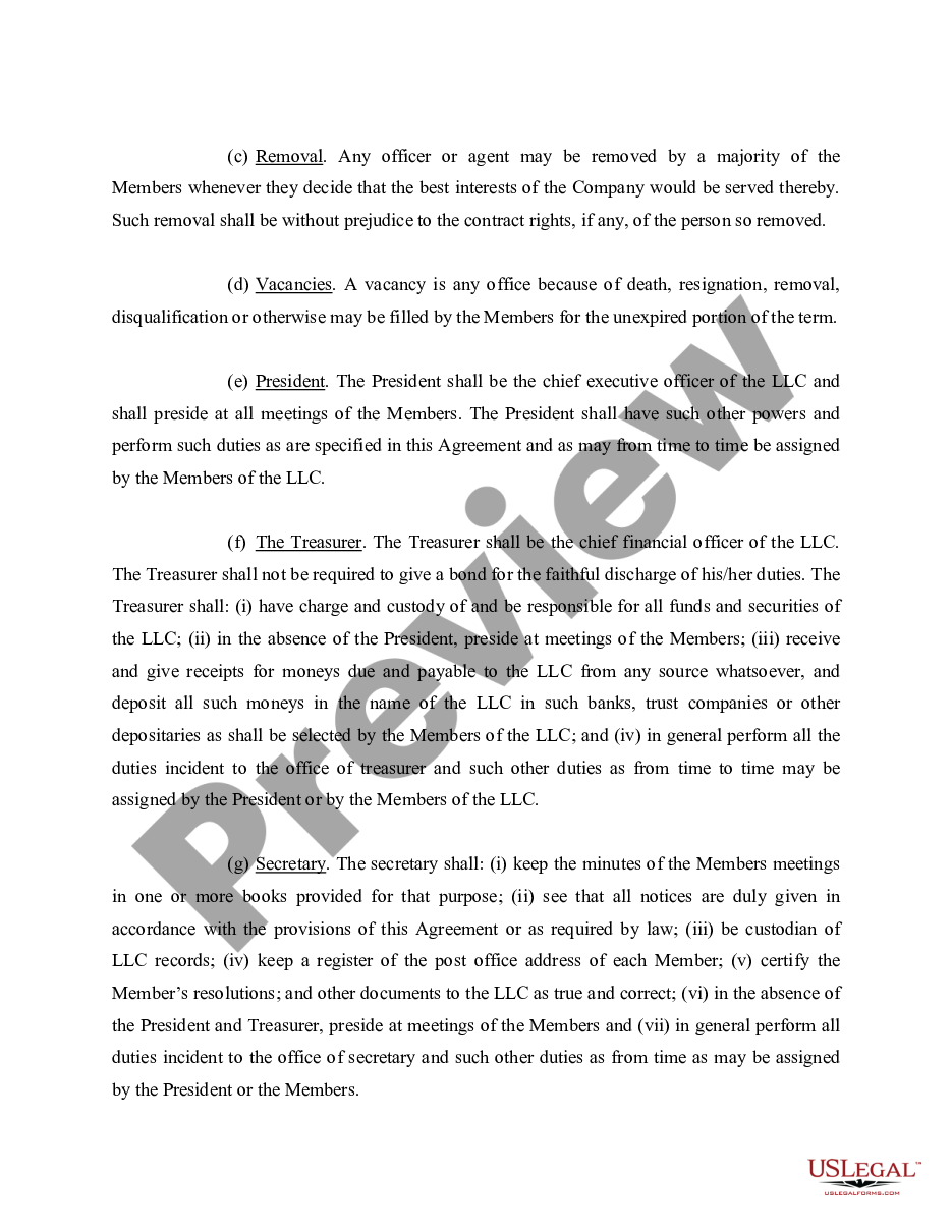 page 5 Limited Liability Company LLC Company Agreement preview