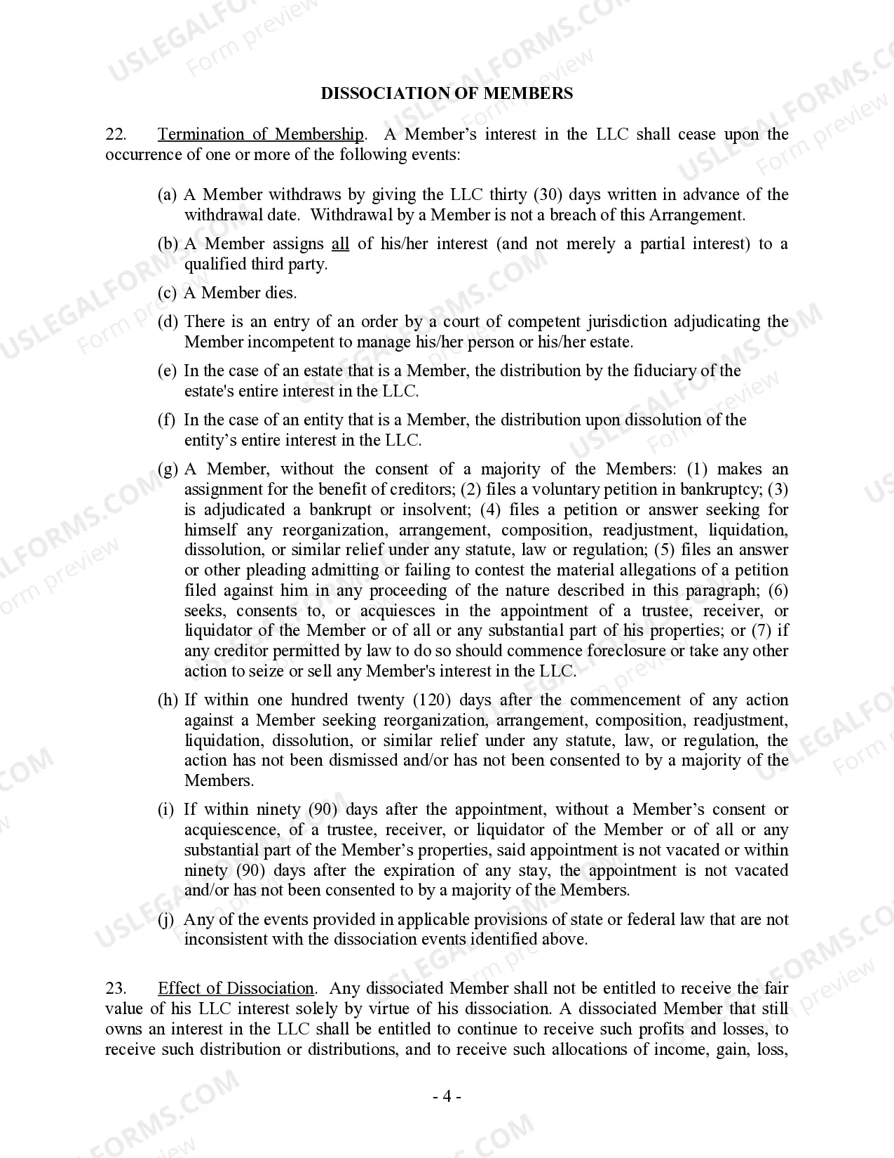 Preview Single Member Limited Liability Company LLC Company Agreement