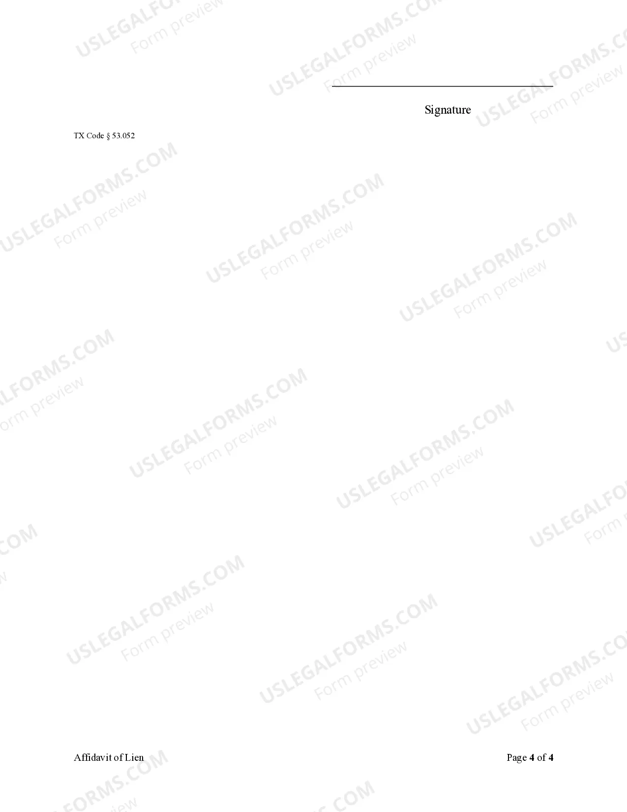 Preview Affidavit of Claim of Lien by Contractor - Mechanics Liens - Individual