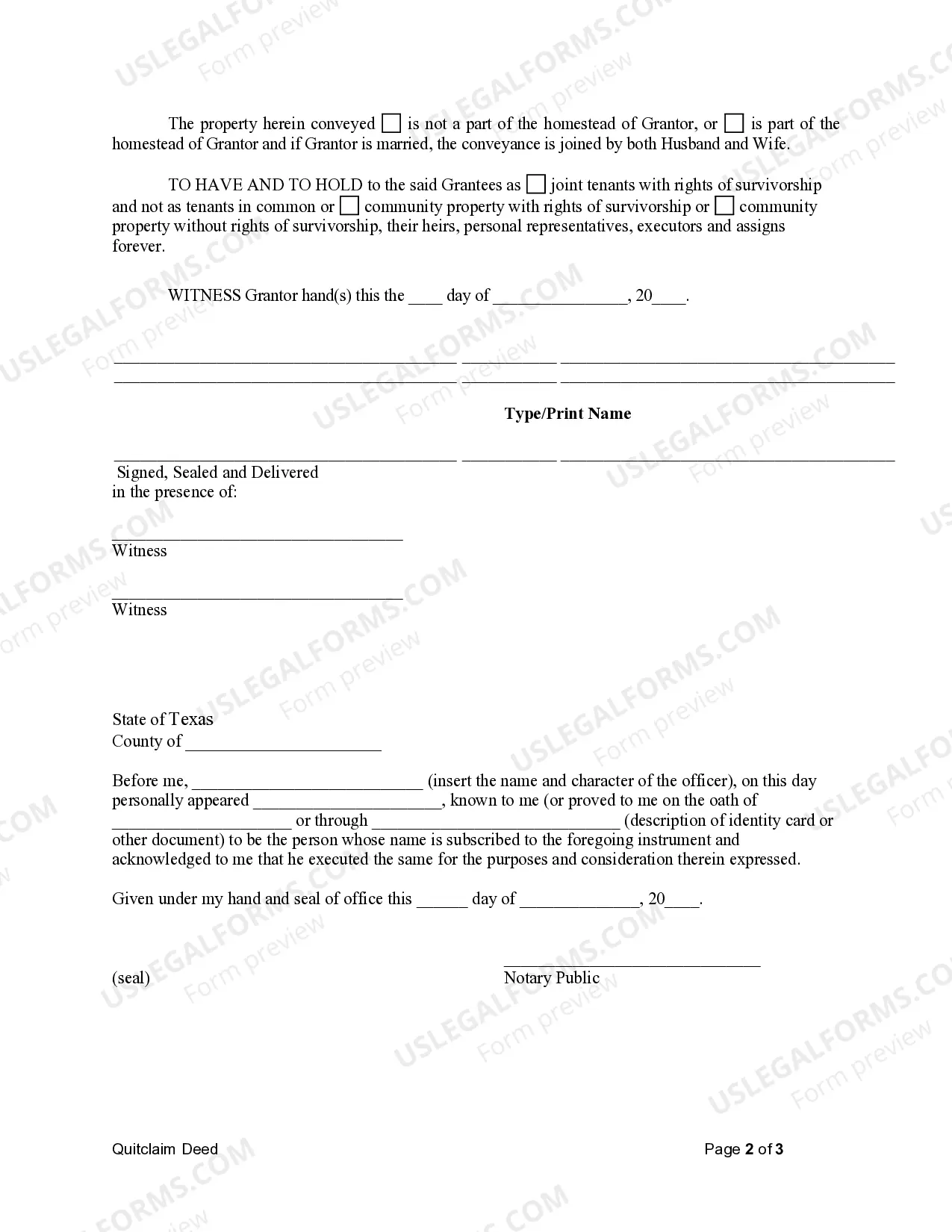 Preview Quitclaim Deed from Individual to Husband and Wife