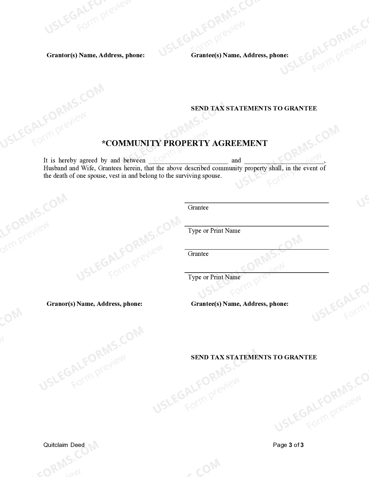 Preview Quitclaim Deed from Individual to Husband and Wife