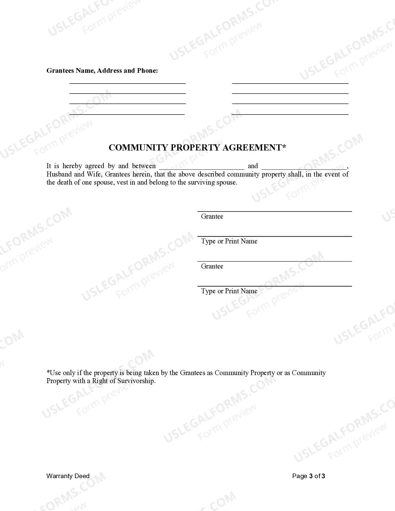Preview Warranty Deed from Individual to Husband and Wife