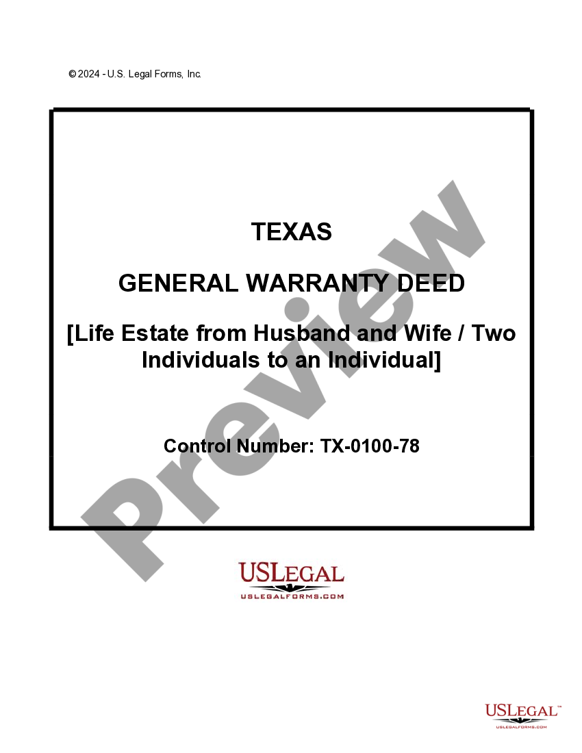 Deed Of Life Estate Texas Sample With Reservation US Legal Forms