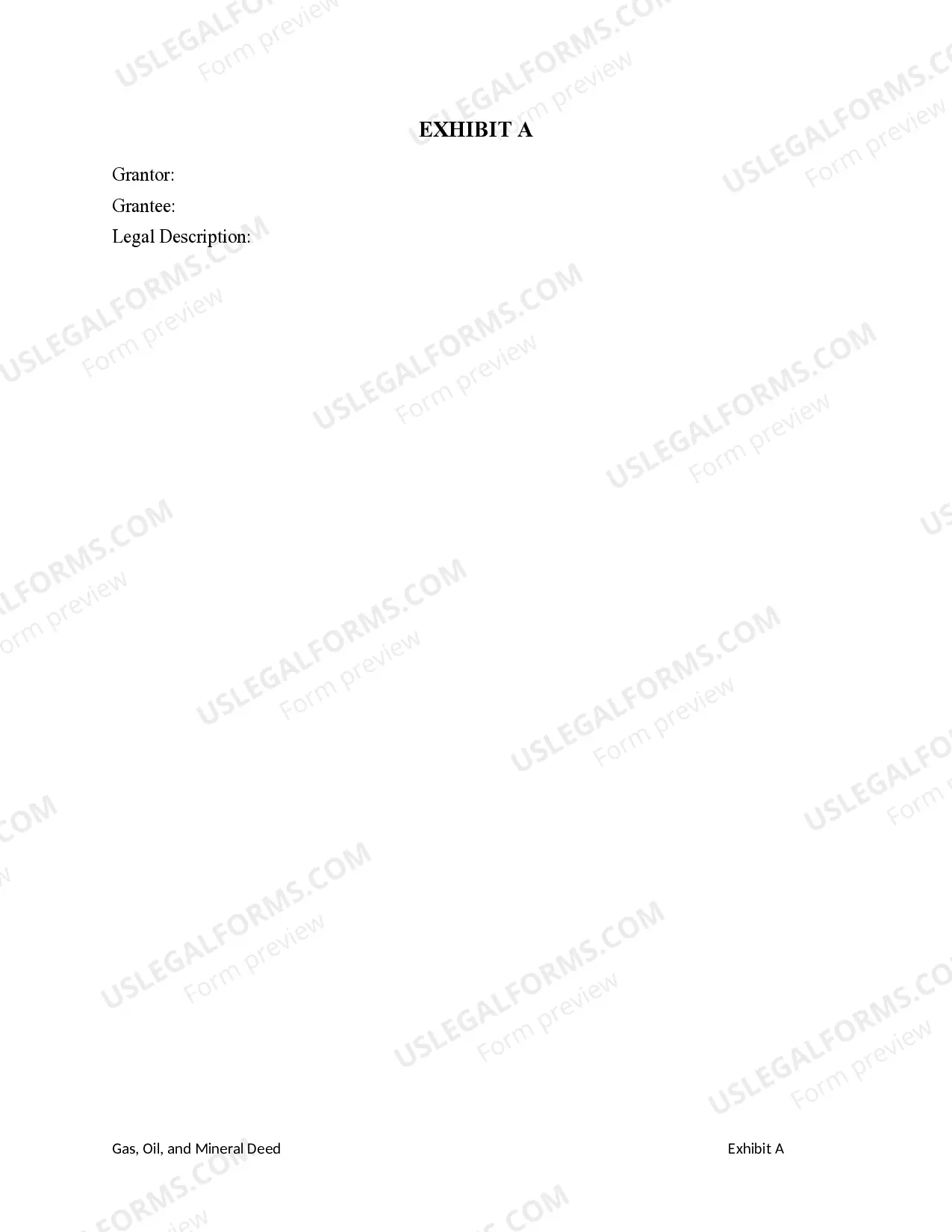 Preview Oil, Gas and Mineral Deed from an Individual to a Corporation