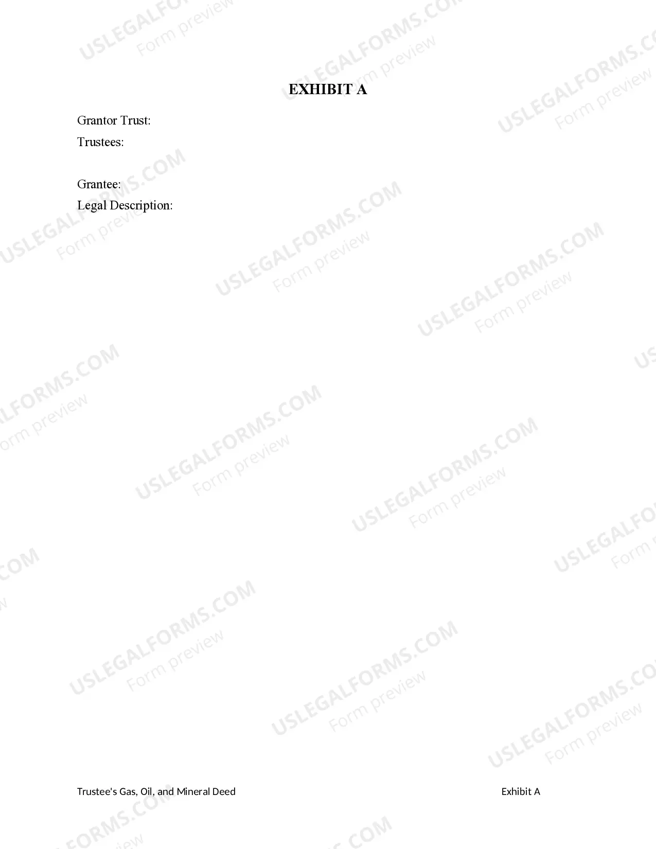 Preview Oil, Gas, and Mineral deed from Trust to an Individual - Sale of Interest - Two Trustee