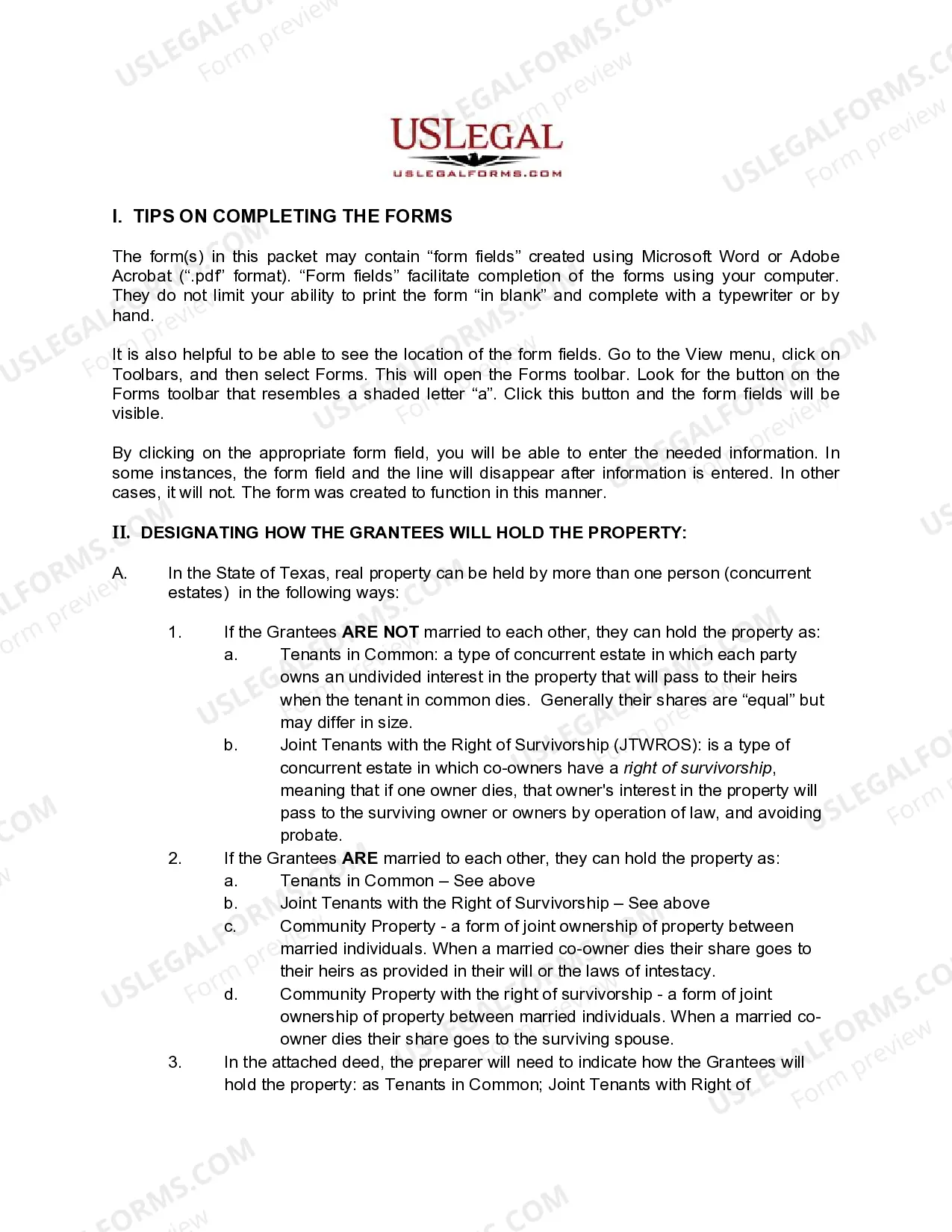 Preview General Warranty Deed from two Individuals to two Individuals