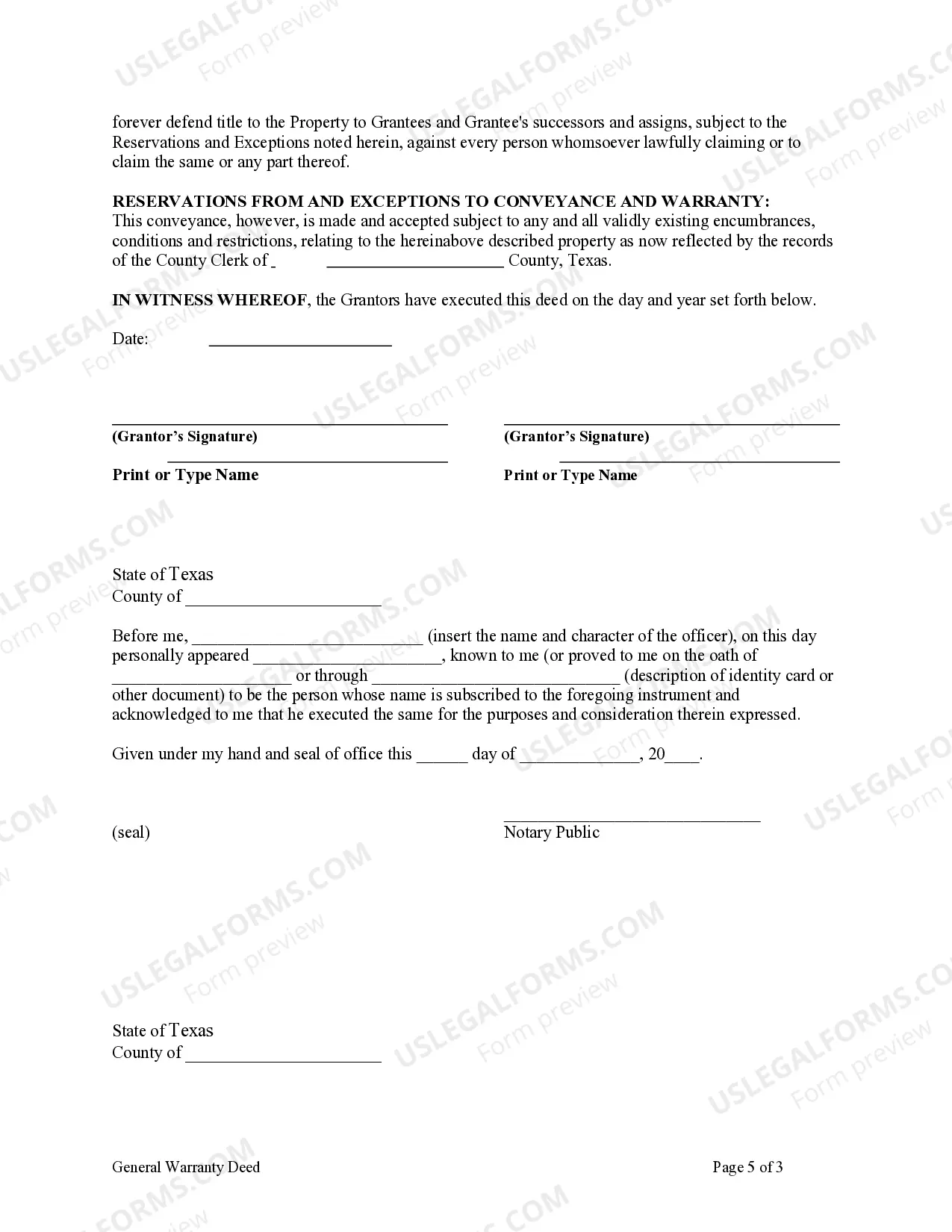 Preview General Warranty Deed from two Individuals to two Individuals