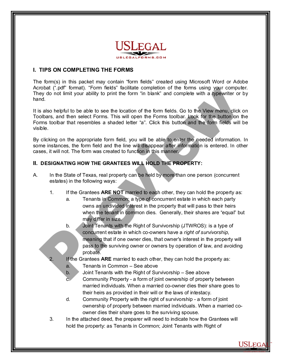 page 1 Warranty Deed from Limited Liability Company to Husband and Wife / Two Individuals preview