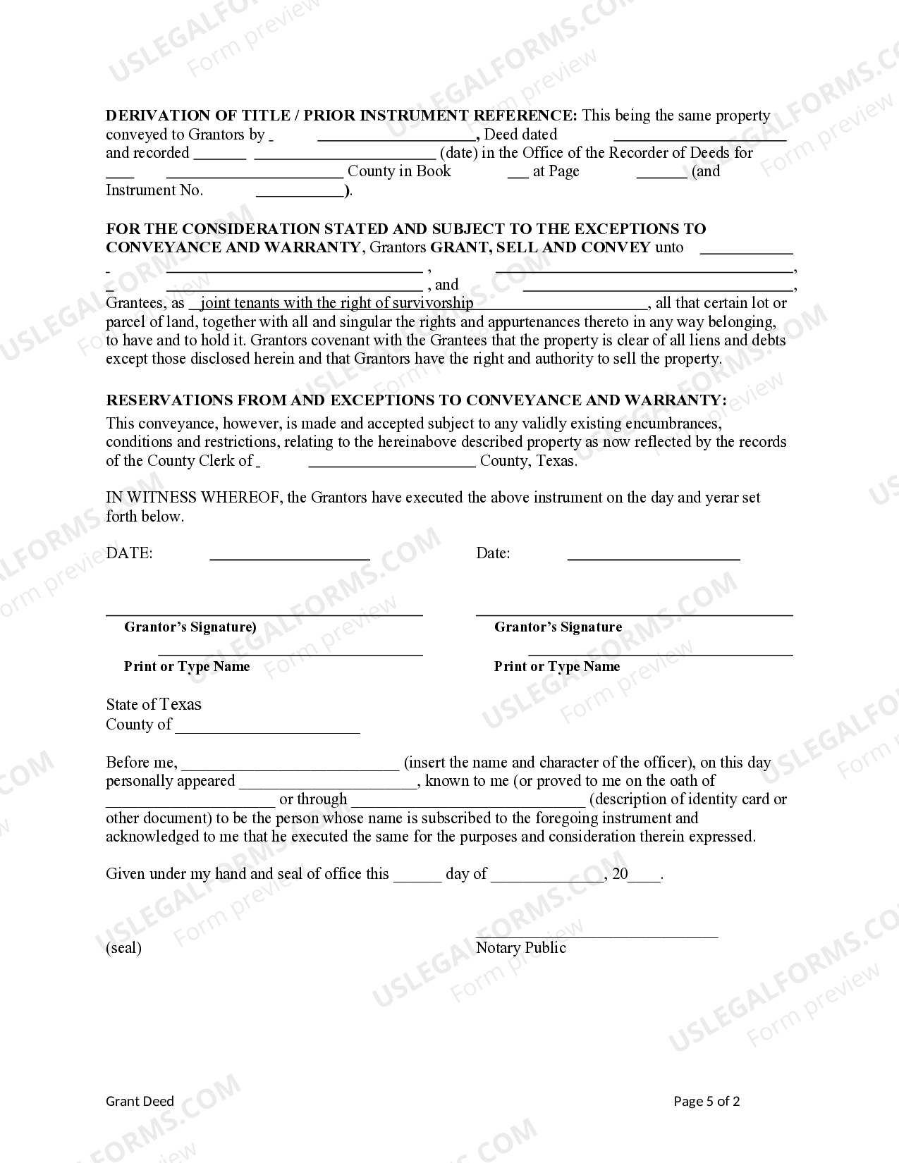 Texas Grant Deed from Husband and Wife to Husband and Wife and Husband
