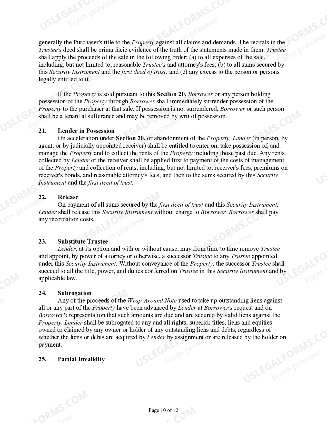 Preview All Inclusive Trust Deed - Wrap-Around Deed of Trust