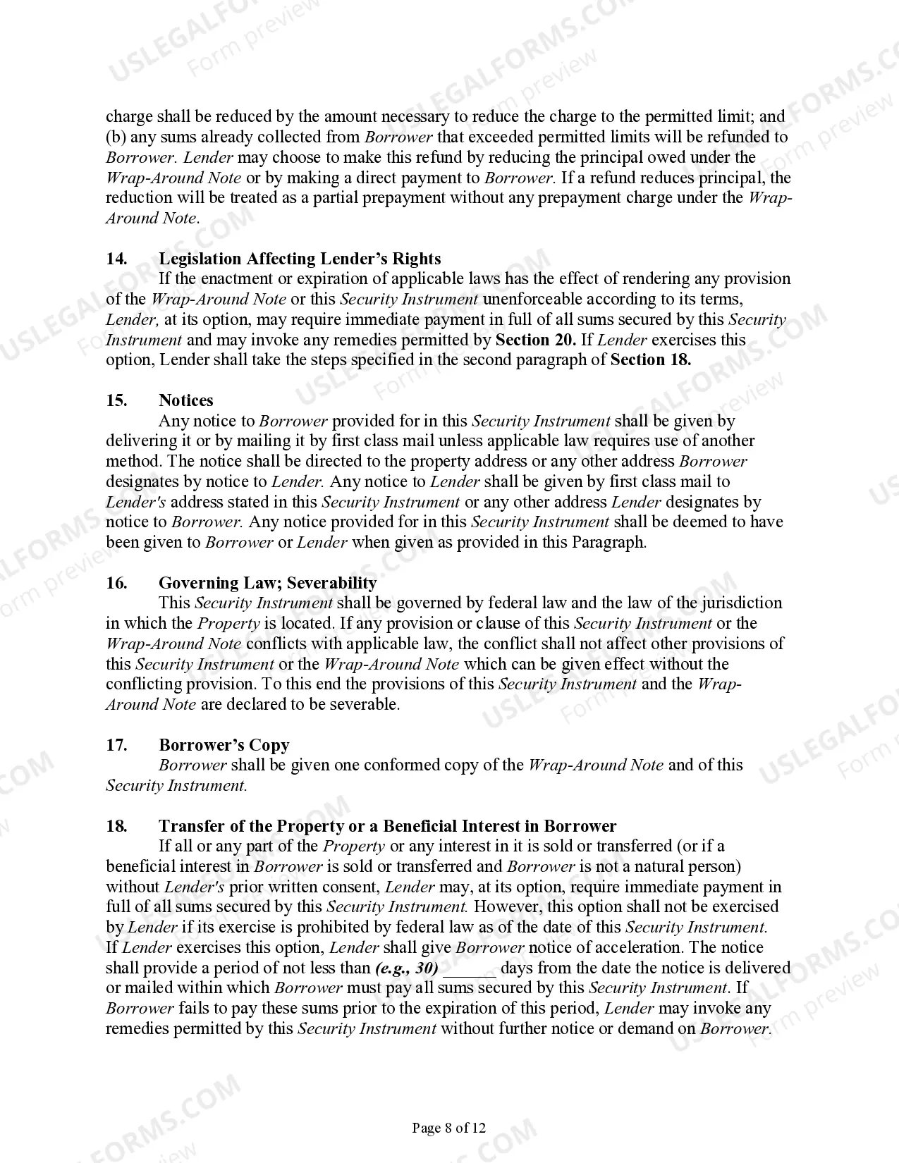 Preview All Inclusive Trust Deed - Wrap-Around Deed of Trust