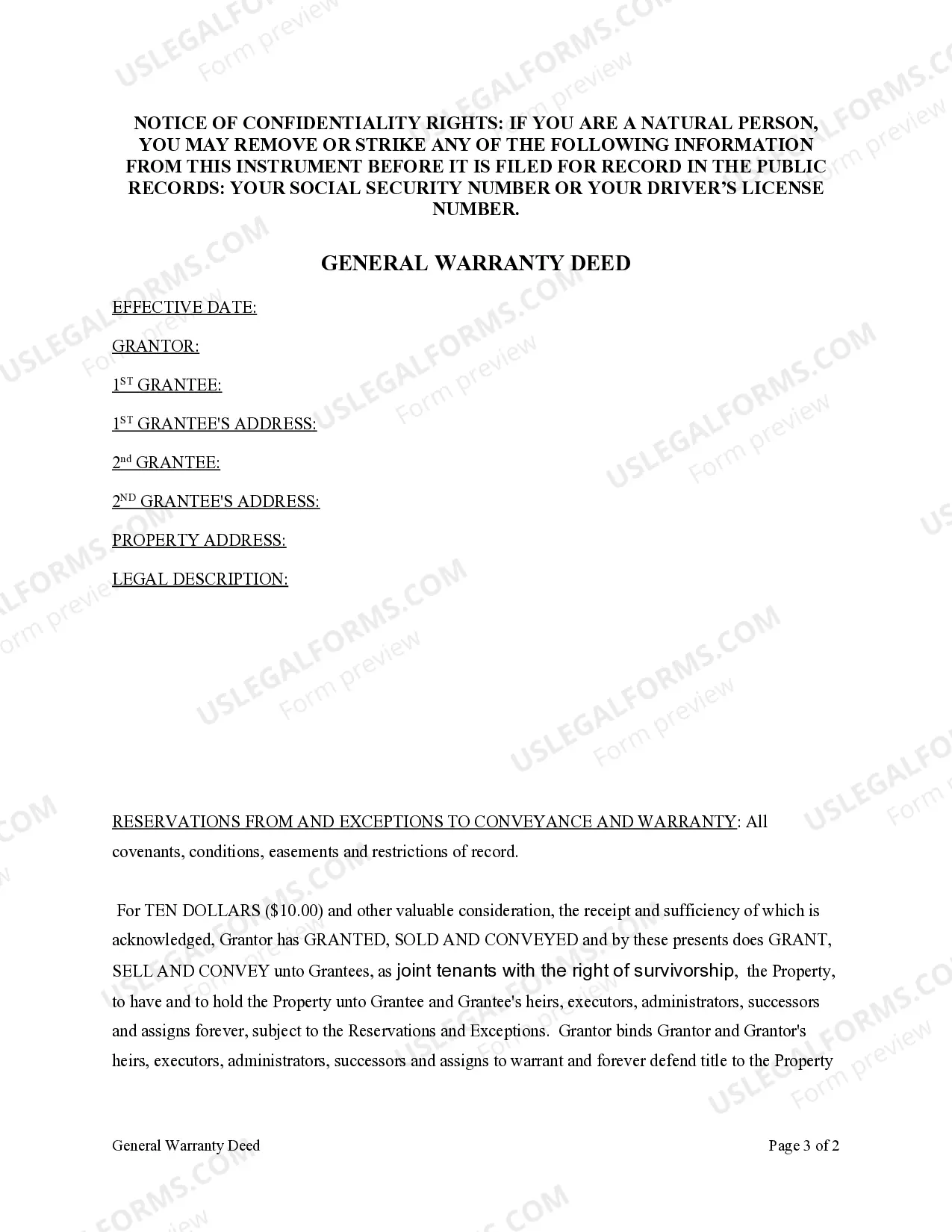 Preview Warranty Deed from Husband to Himself and Wife