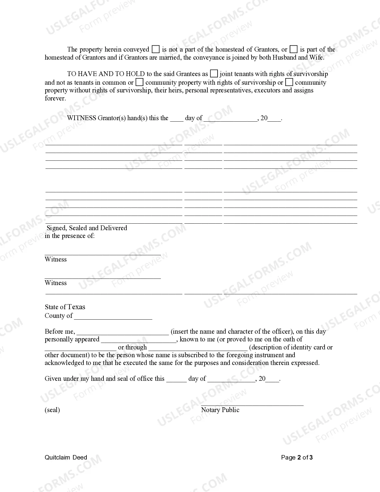 Preview Quitclaim Deed from Husband and Wife to Husband and Wife