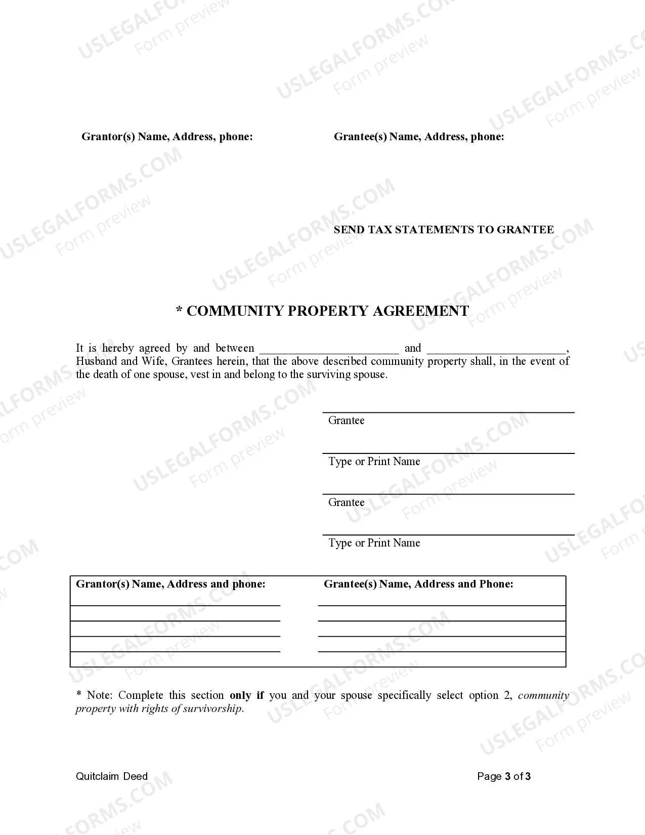 Preview Quitclaim Deed from Husband and Wife to Husband and Wife