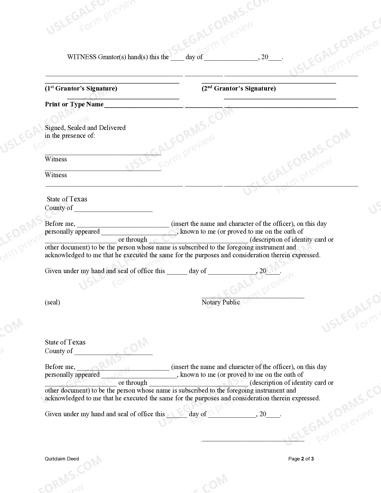 Preview Quitclaim Deed from Husband and Wife to an Individual