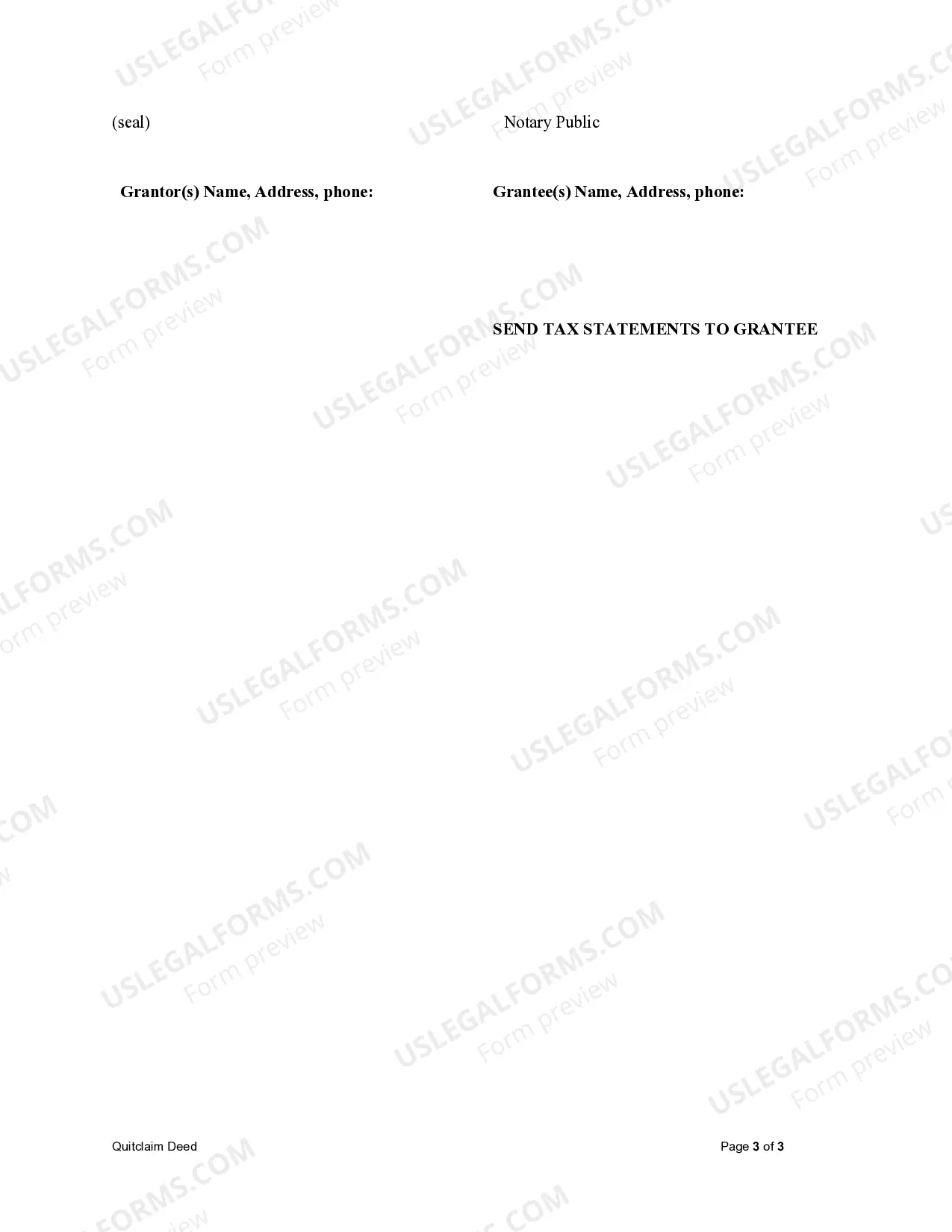 Preview Quitclaim Deed from Husband and Wife to an Individual