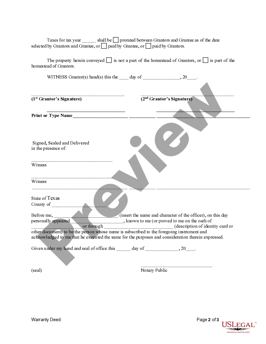 Texas Warranty Deed from Husband and Wife to an Individual Warranty