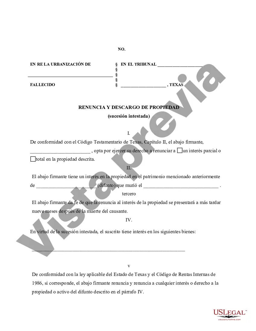 Preview Renuncia y Deslinde de Bienes recibidos por Sucesión Intestada