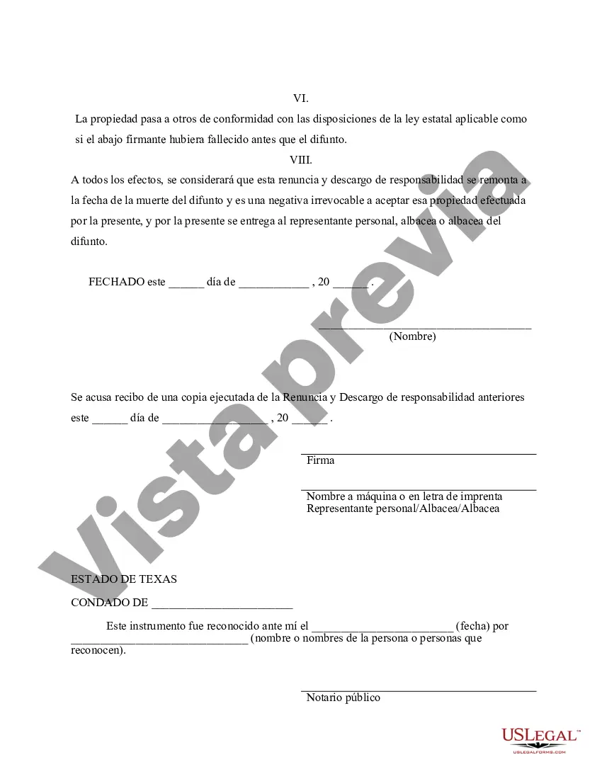 Preview Renuncia y Deslinde de Bienes recibidos por Sucesión Intestada