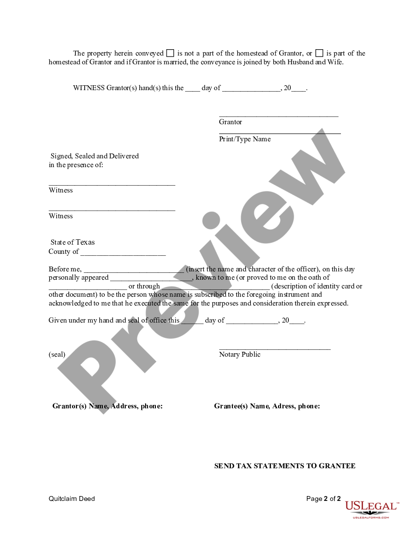 Texas Quitclaim Deed From Individual To Individual Quit Claim Deed Form Texas Us Legal Forms 0573