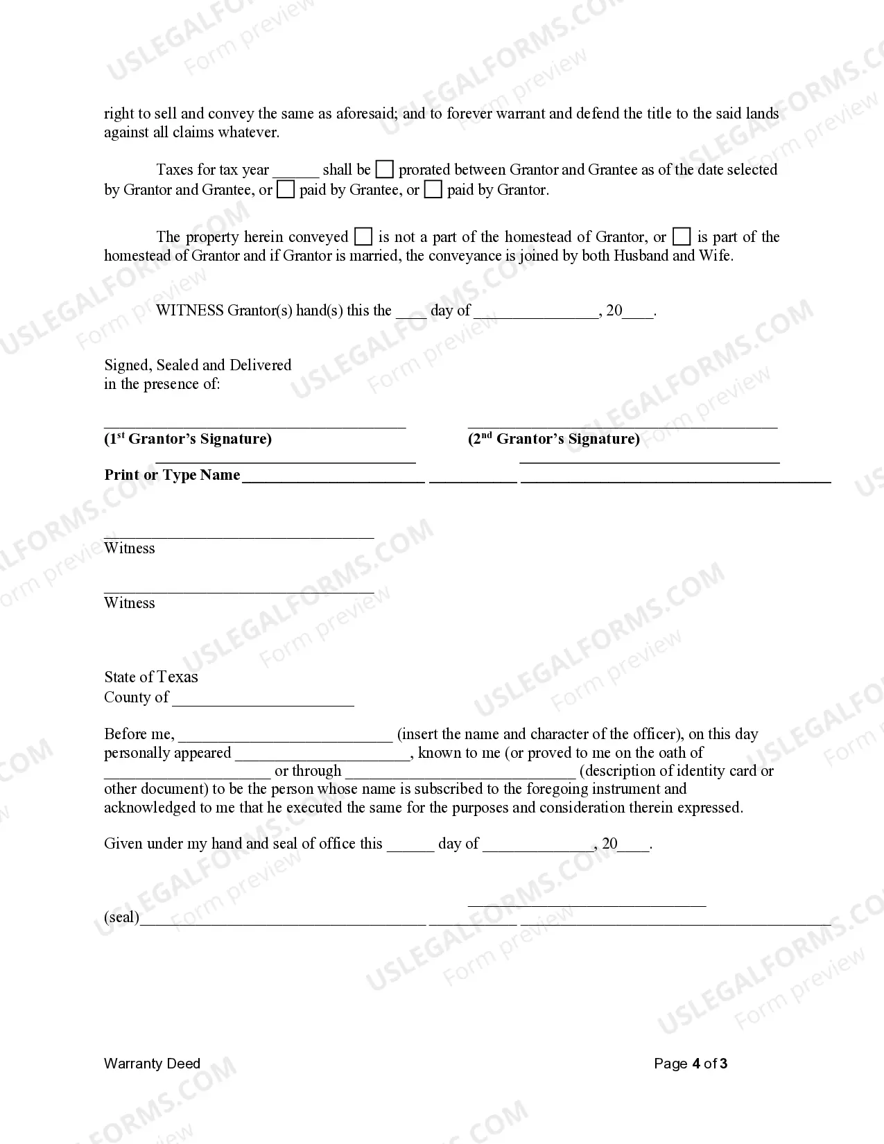 Preview Warranty Deed from Two Individuals to Two Individuals