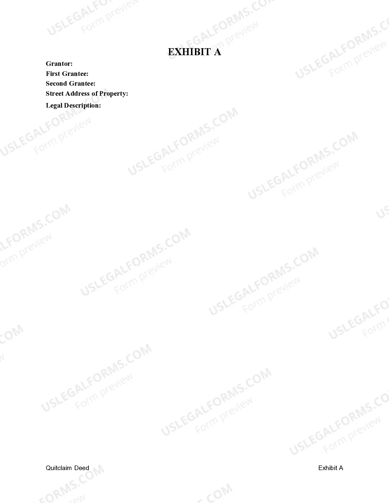 Preview Quitclaim Deed - Individual to Individual and Trust