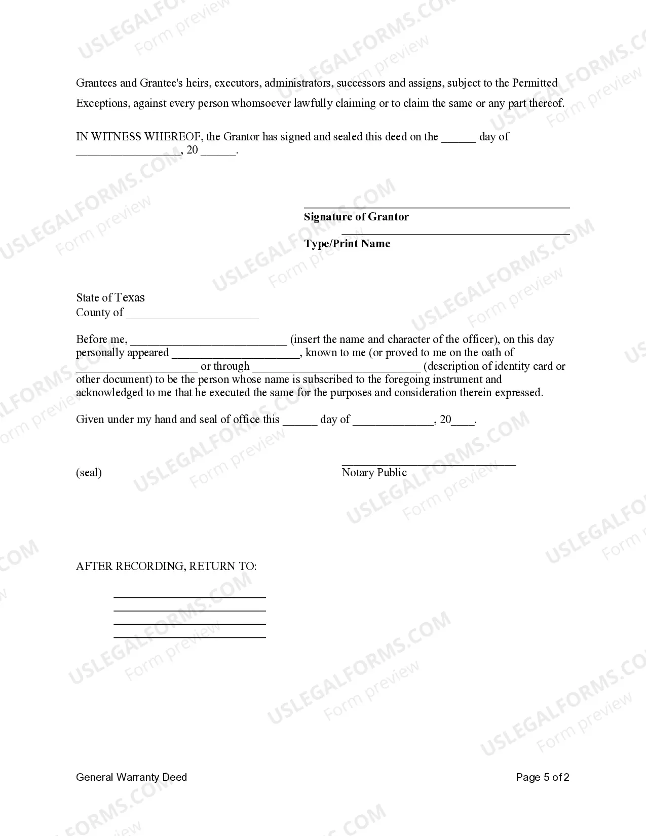 Preview General Warranty Deed - Individual to Husband and Wife