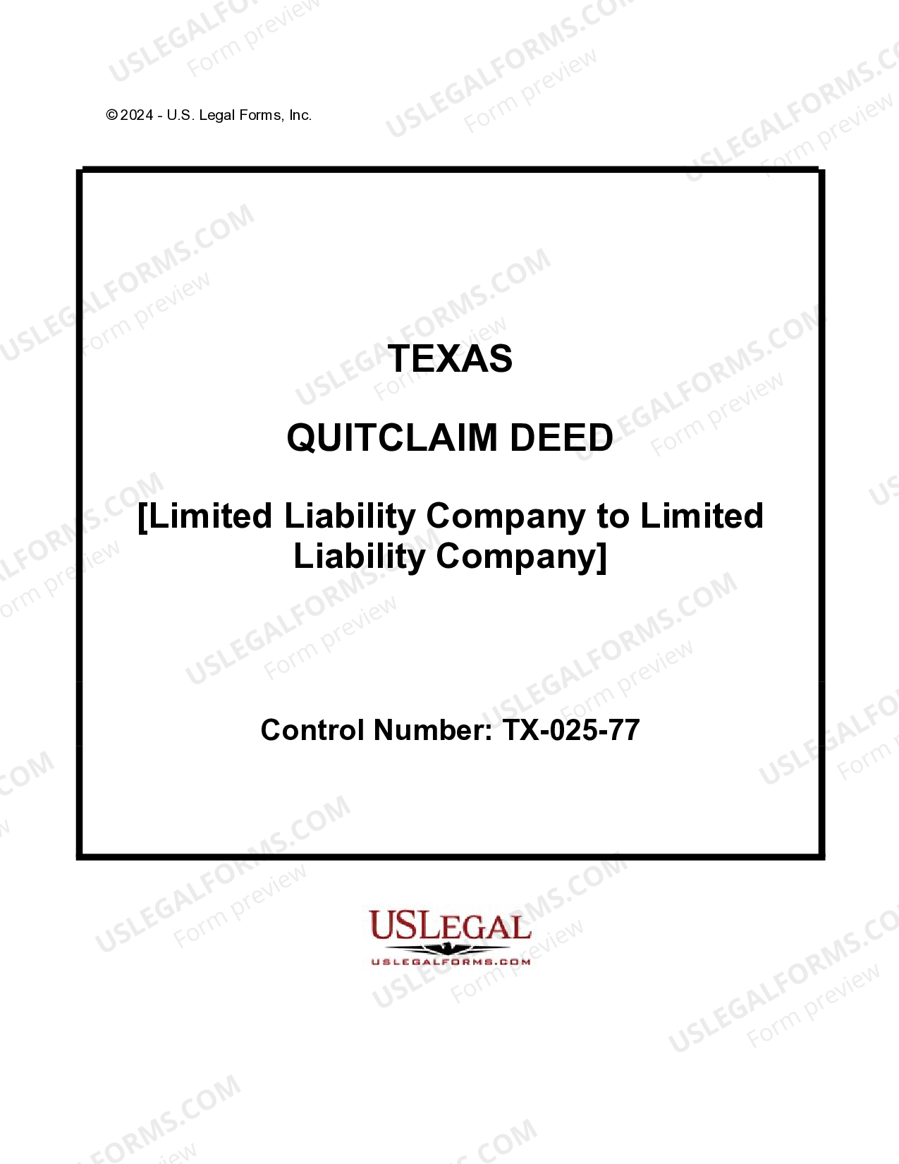 San Antonio Texas Quitclaim Deed from Limited Liability Company to