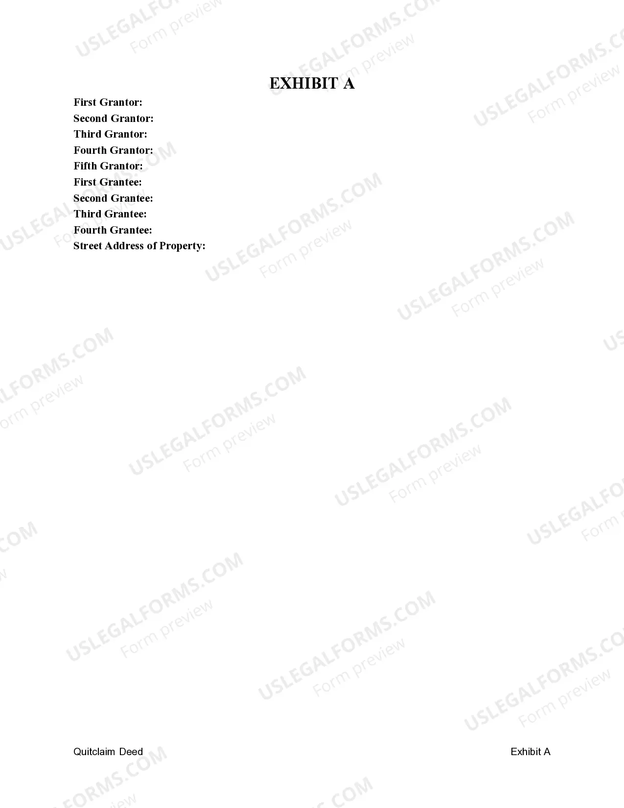 Preview Quitclaim Deed from Five Individuals to Four Individuals