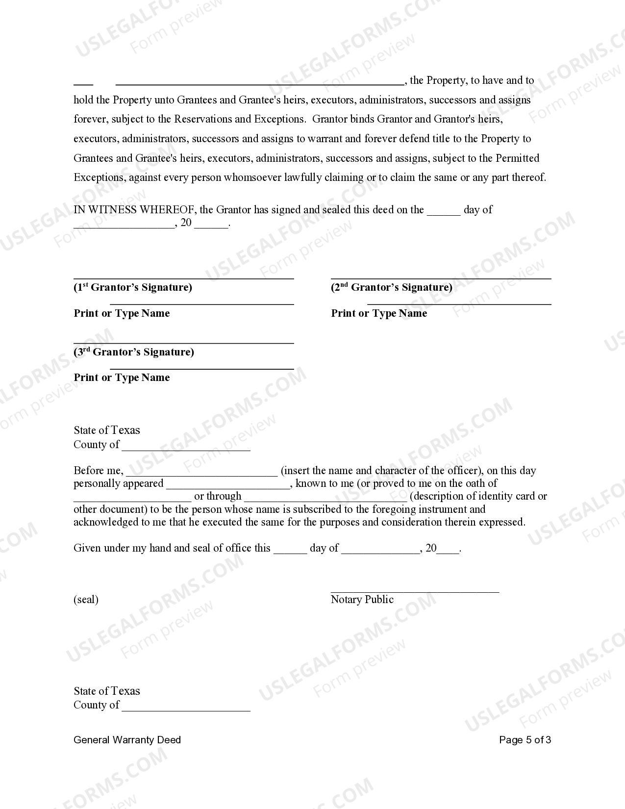 General Warranty Gift Deed In Texas US Legal Forms