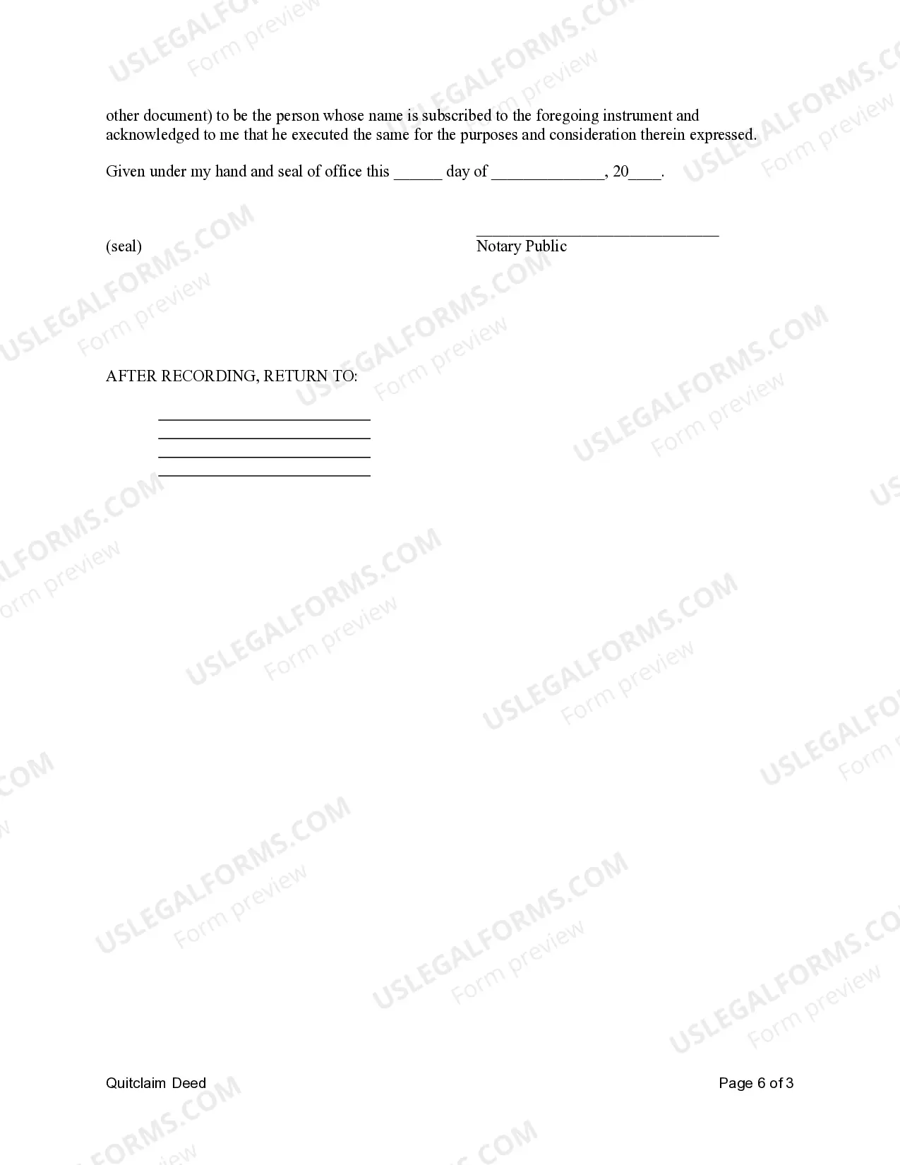 Preview Quitclaim Deed - Husband and Wife to Three Individuals