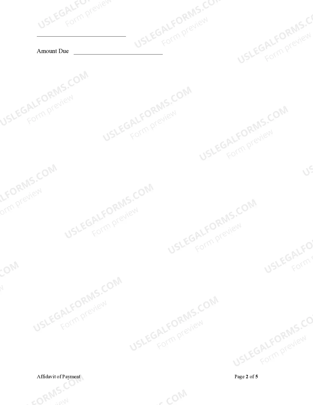 Preview Affidavit of Payment by Claimant other than Contractor - Mechanics Liens - Individual