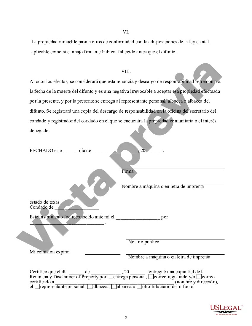 Preview Renuncia y renuncia de propiedad - Interés de propiedad comunitaria