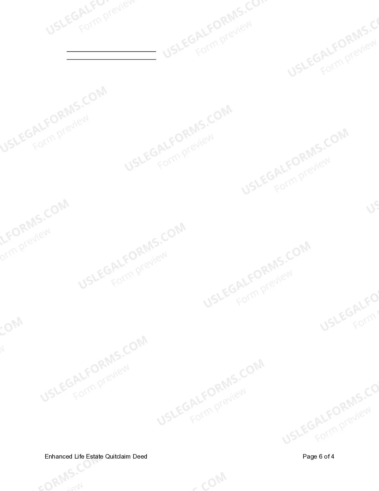 Preview Enhanced Life Estate or Lady Bird Quitclaim Deed from Two Individuals, or Husband and Wife, to an Individual