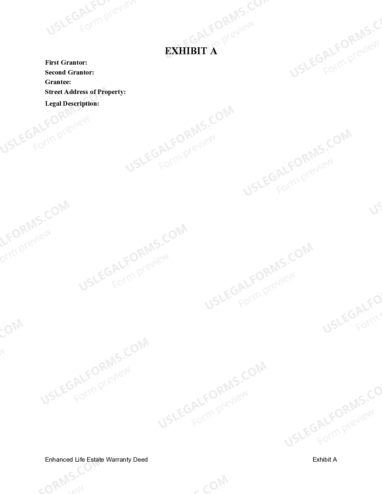 Preview Enhanced Life Estate or Lady Bird Grant Deed from Two Individuals, or Husband and Wife, to an Individual