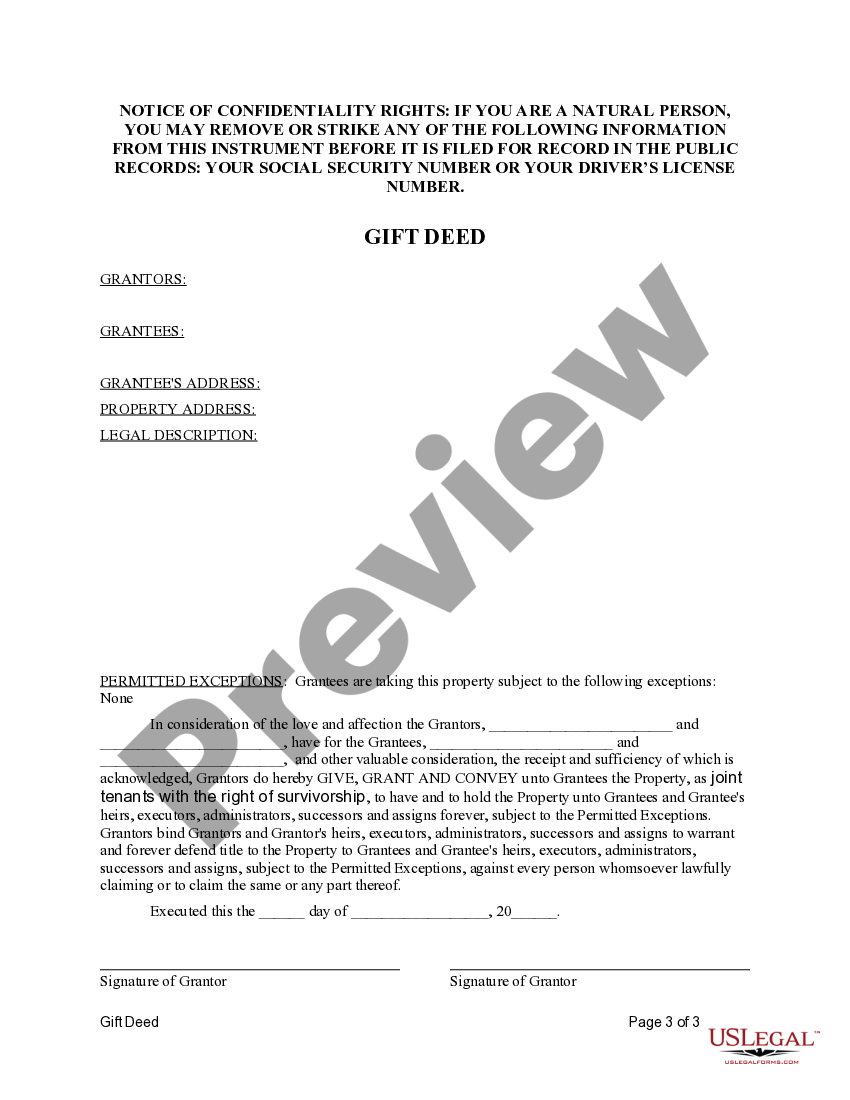 Texas Gift Deed Husband and Wife to Husband and Wife Deed Husband