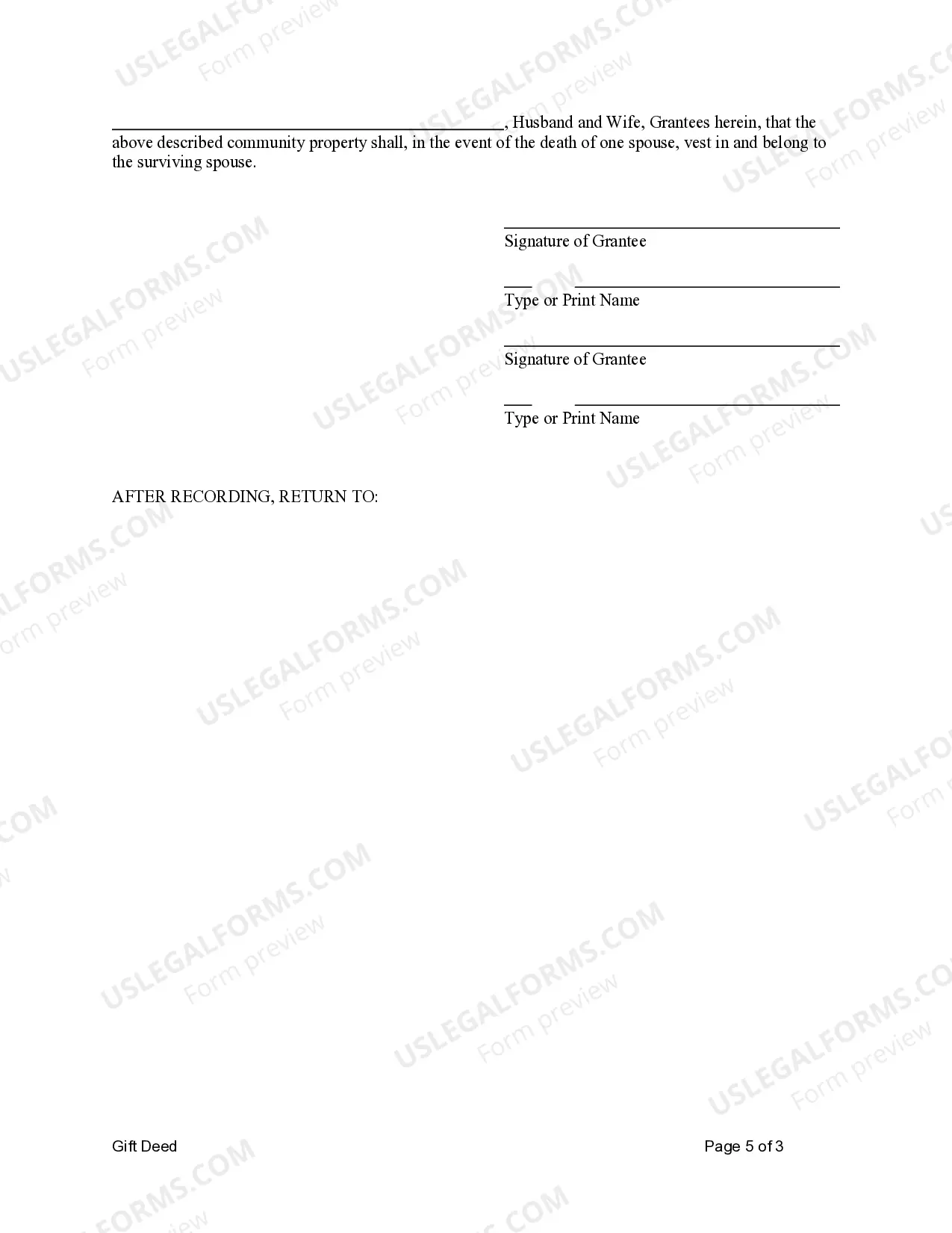 Preview Gift Deed - Husband and Wife to Husband and Wife