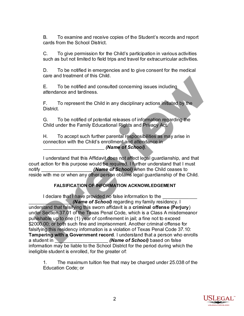 texas-affidavit-of-guardianship-and-residency-guardianship-document