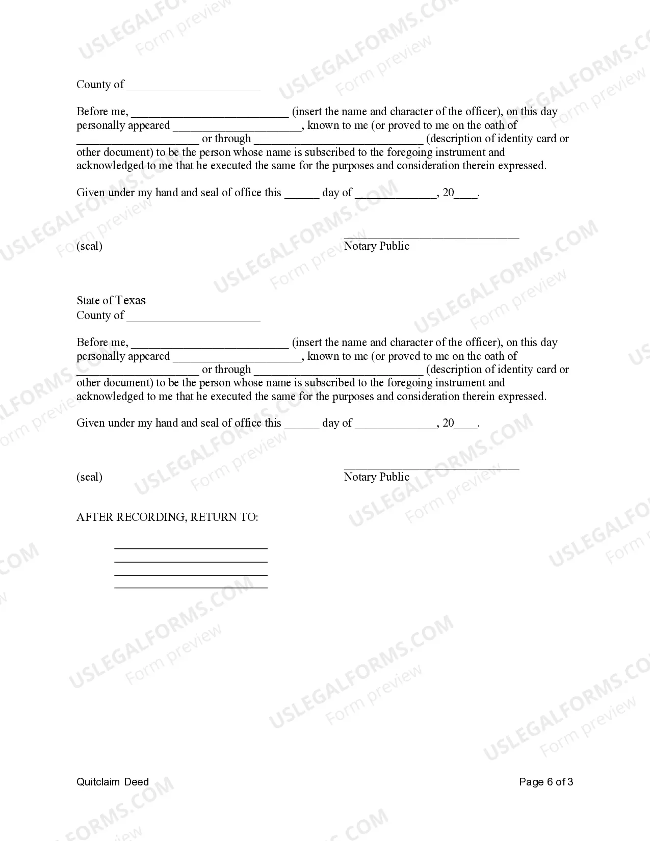 Preview Quitclaim Deed from Husband and Wife to Eight Individuals