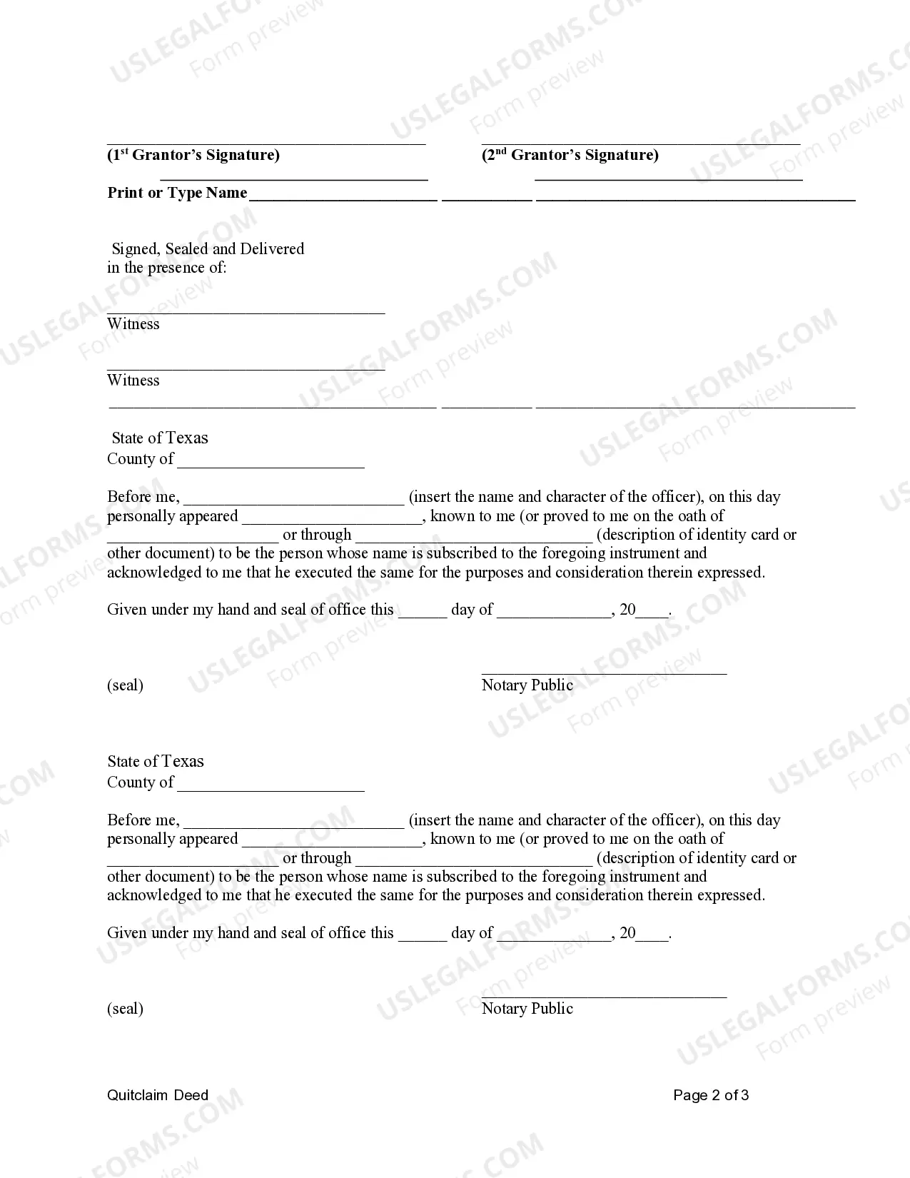 Preview Quitclaim Deed by Two Individuals to LLC