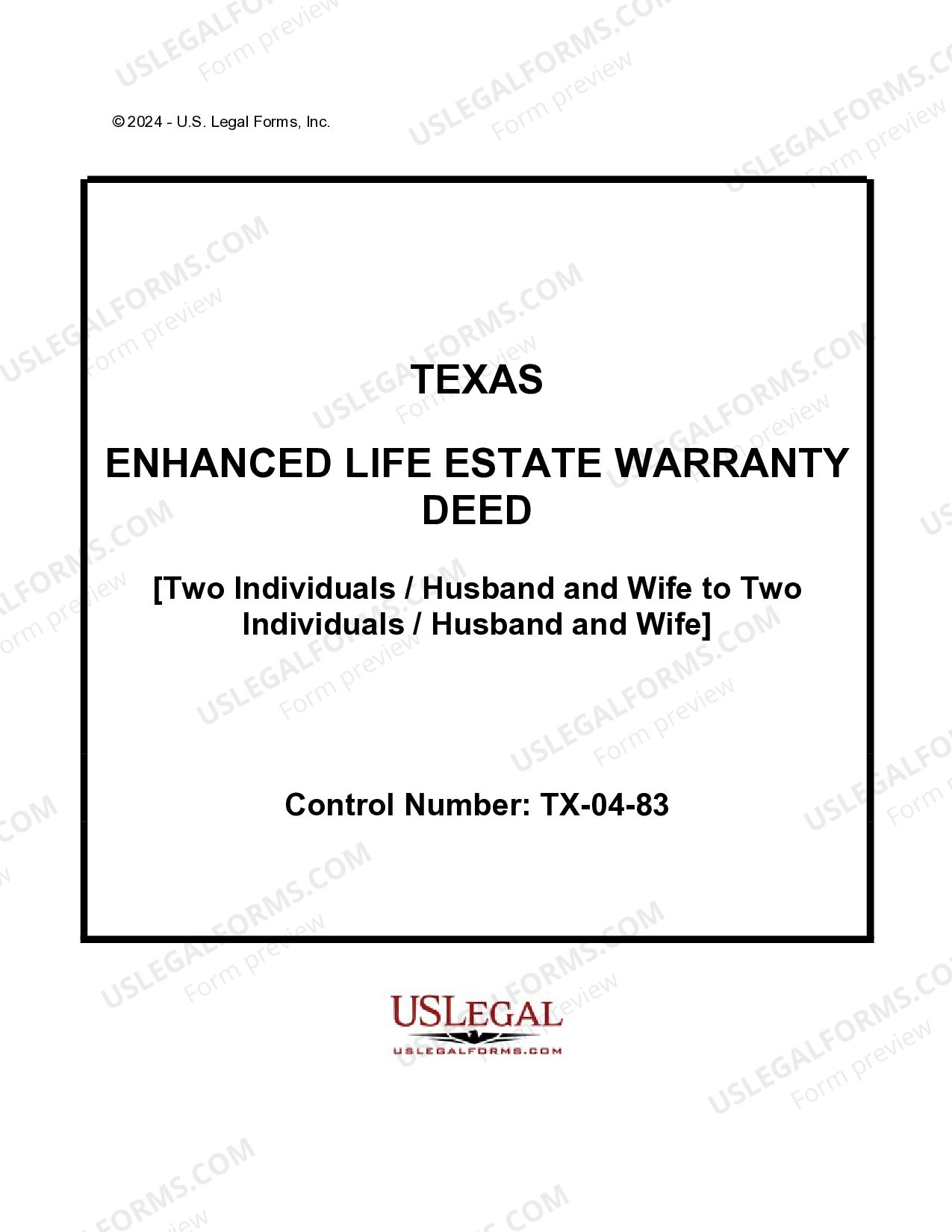McKinney Texas Enhanced Life Estate or Lady Bird Warranty Deed from Two