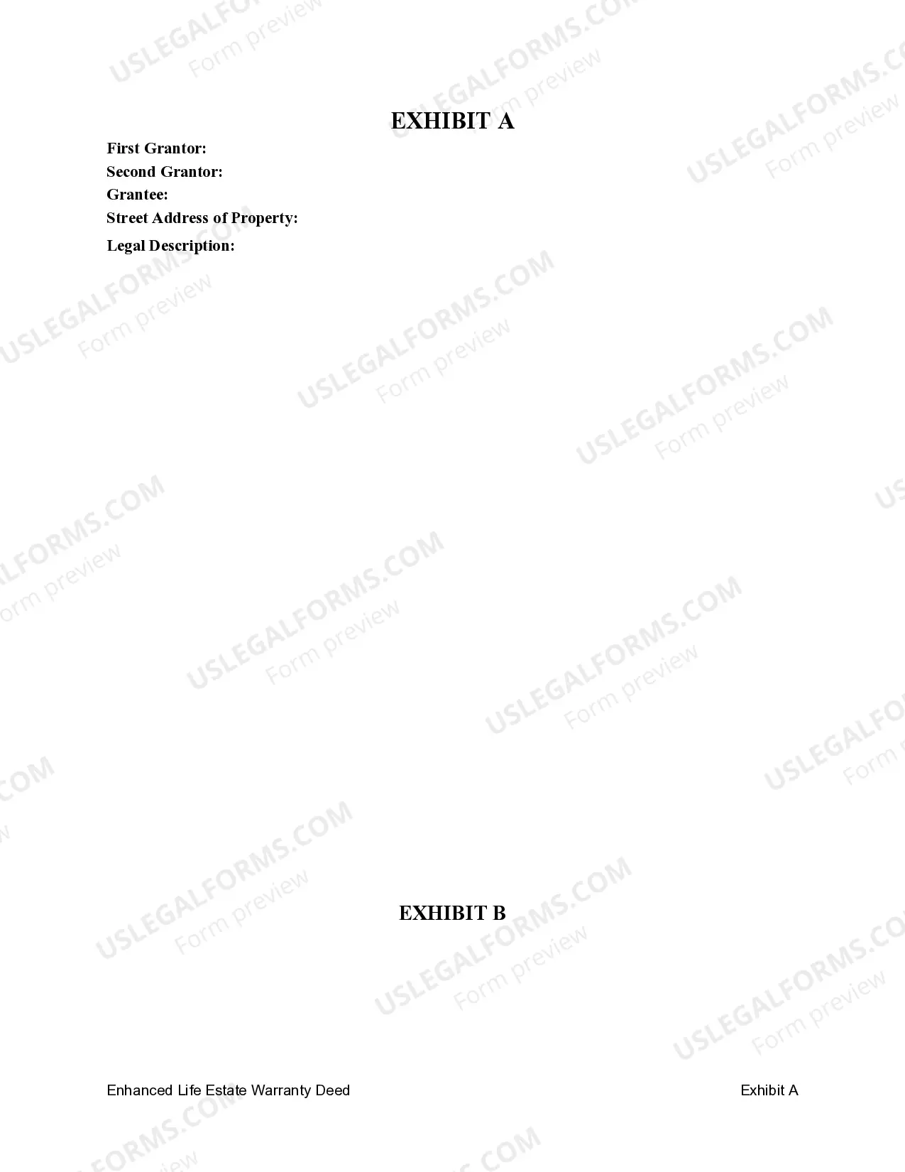 Preview Enhanced Life Estate or Lady Bird Warranty Deed from Two Individuals, or Husband and Wife, to Two Individuals, or Husband and Wife