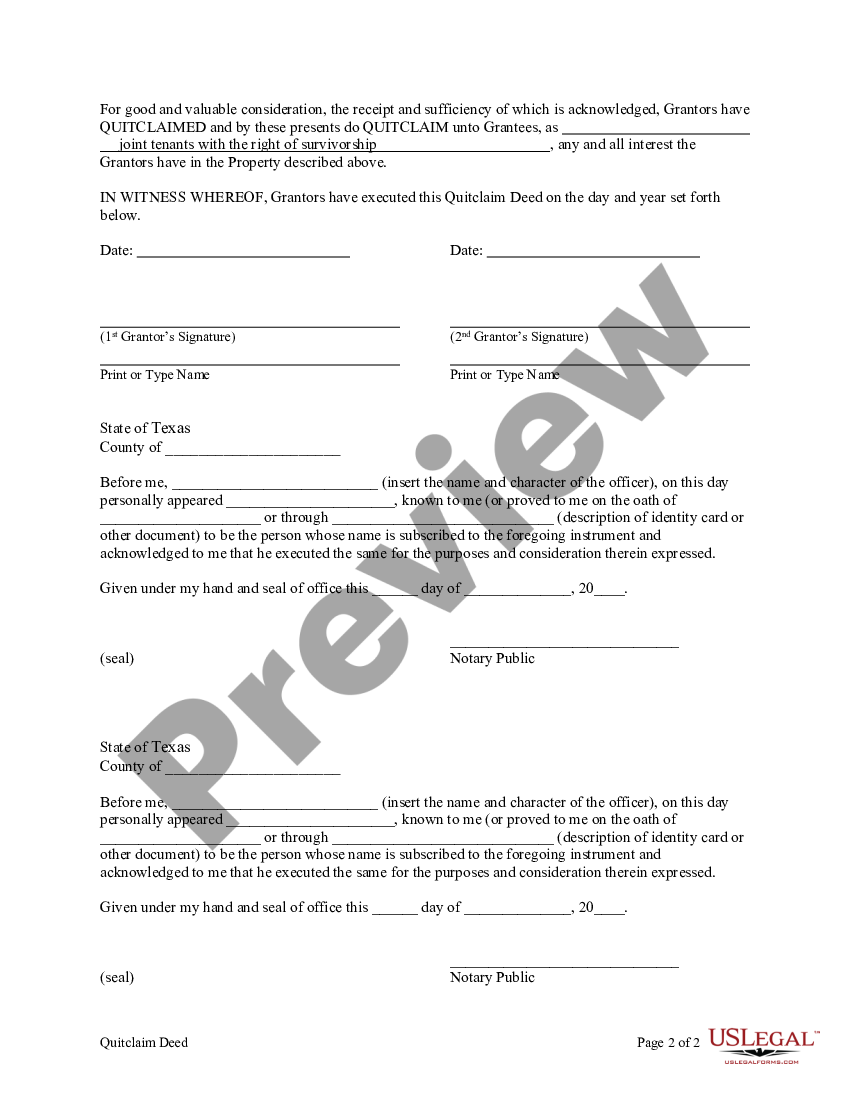 Austin Texas Quitclaim Deed From Husband And Wife To Husband And Wife And Husband And Wife Us 7061