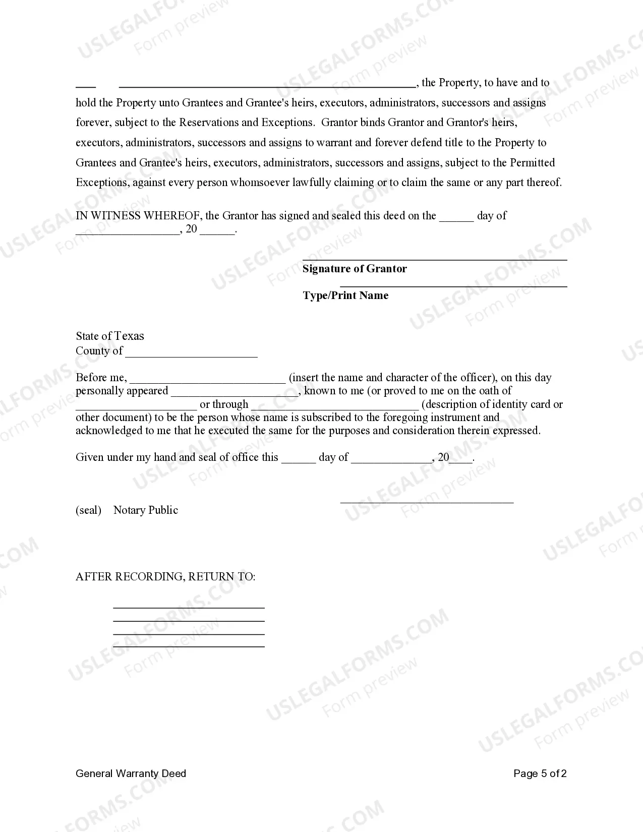 Preview General Warranty Deed - Individual to Husband and Wife