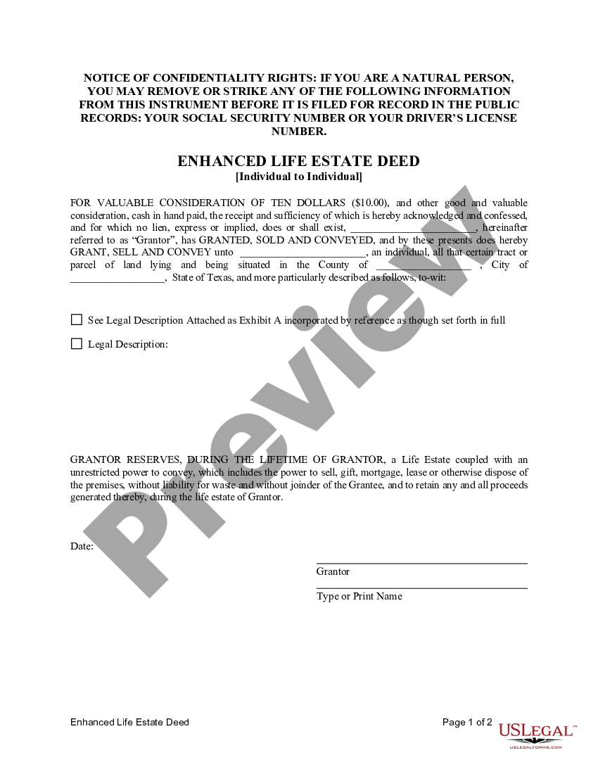 Free Printable Lady Bird Deed Florida Form