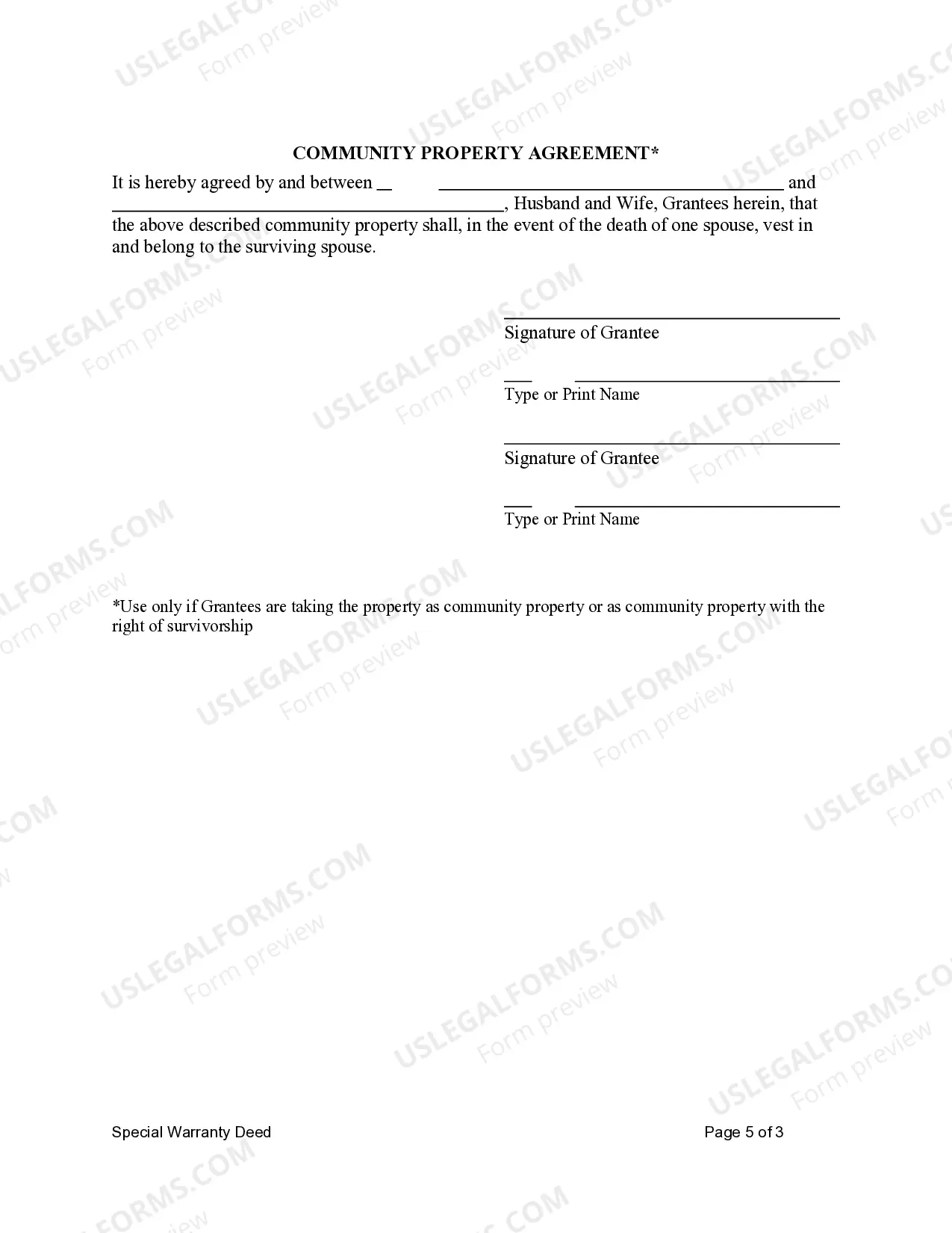 Preview Special Warranty Deed - Husband and Wife to Husband and Wife