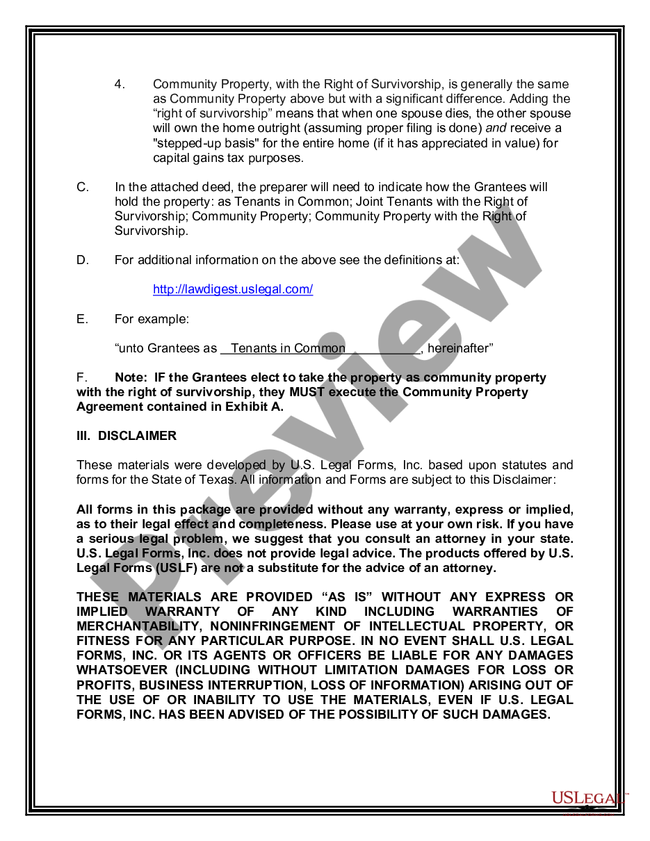 page 2 General Warranty Deed - Five Individual Grantors to Four Individual Grantees Subject to Life Estate preview